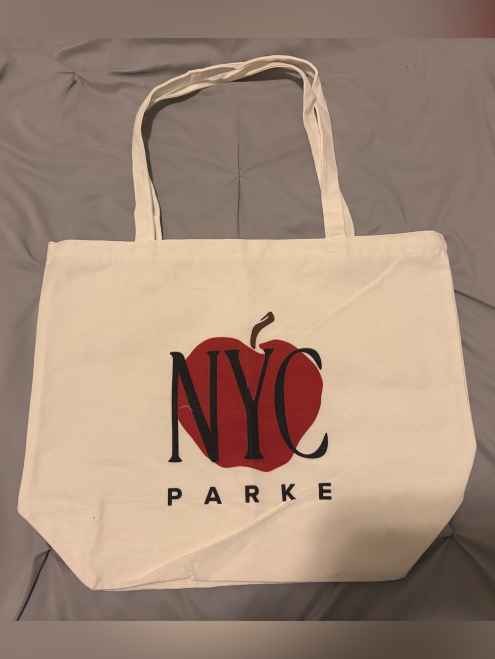 Parke NYC Pop Up Big Apple Large Canvas Tote Bag Brand New 2026